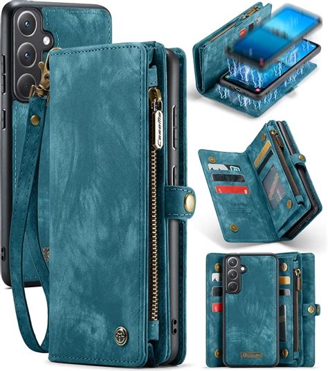 Kowauri Étui portefeuille pour Samsung Galaxy A35, fermeture éclair