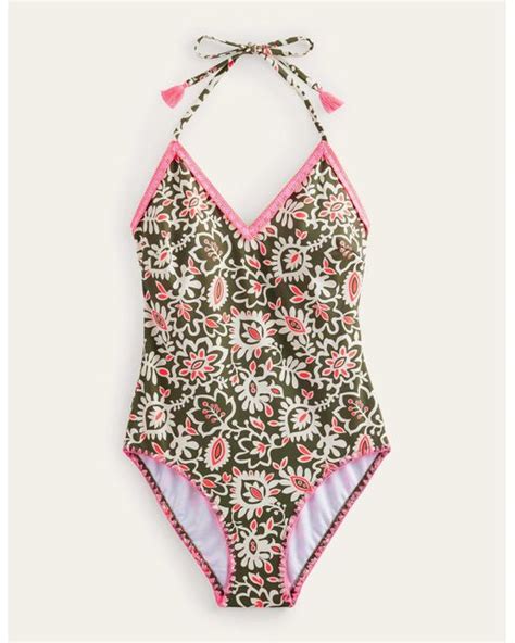 Boden Layered Crochet Swimsuit Kale In Pink Lyst