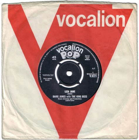 Davie Jones With The King Bees Liza Jane Vinyl 7 45 Rpm Single