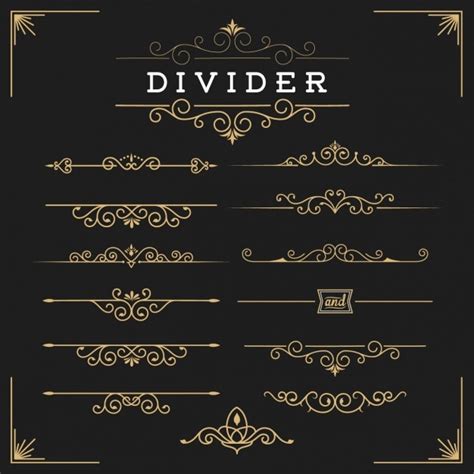 Free Vector | Golden dividers collection