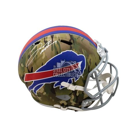 Josh Allen Autographed Buffalo Bills Camo Replica Full-Size Football ...