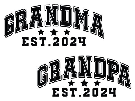 Grandma Grandpa Est 2024 Free Svg File For Members Baby Announcement