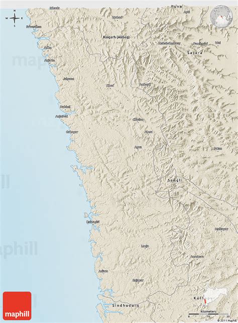 Shaded Relief 3d Map Of Ratnagiri