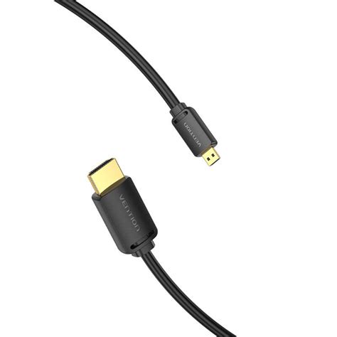 Hdmi D Male To Hdmi A Male K Hd Cable M Vention Agibh Black