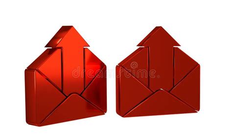 Red Outgoing Mail Icon Isolated On Transparent Background Envelope