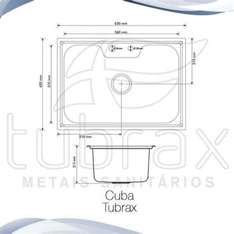 Cuba Simples De Cozinha Produzida Em A O Inox Kit Cac