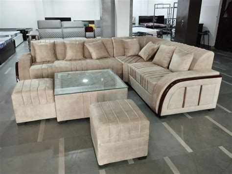 7 Seater Wooden L Shape Sofa Set With Lounger At Rs 32000 Piece In