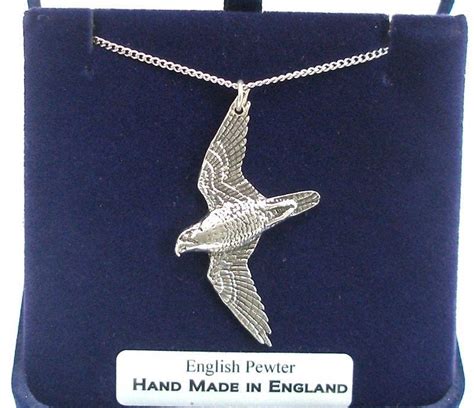 Peregrine Falcon Necklace Fine English Pewter Hand Made And Gift