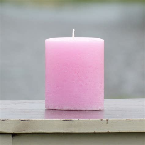 Pale Pink Large Rustic Unscented Pillar Candle Choose Size Handmade