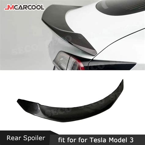 Seca De Fibra De Carbono Tronco Spoiler Traseiro Asas Para Tesla Model