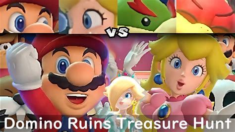 Super Mario Party Mario And Peach Vs Bowser Jr And Pom Pom Domino