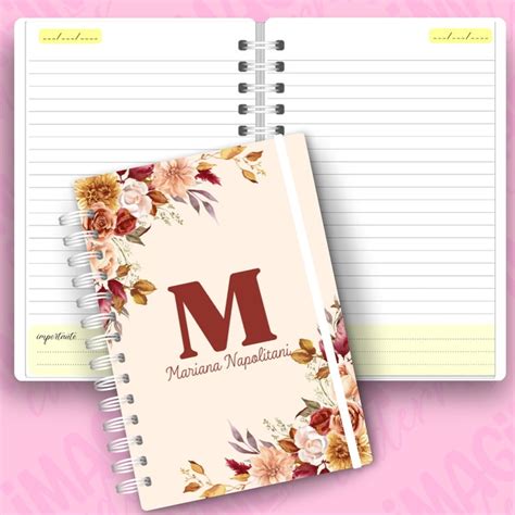 Caderno A5 Personalizado Inicial E Nome Elo7