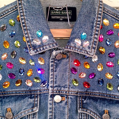 Reworked Rhinestone Vintage Denim Jacket