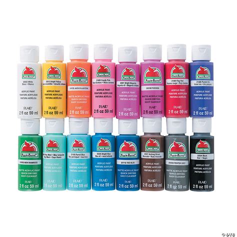 Apple Barrel® Assorted Colors Acrylic Paint 16 Pc Oriental Trading