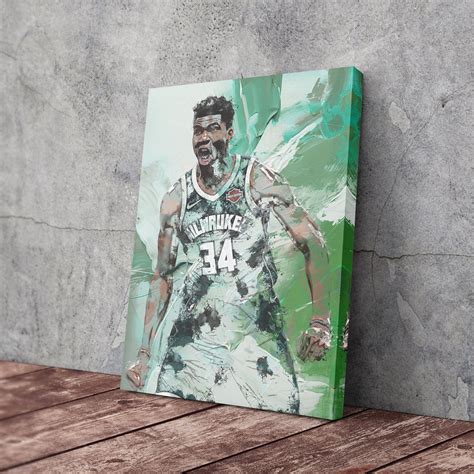 Giannis Antetokounmpo Poster Milwaukee Bucks NBA Abstract - Etsy