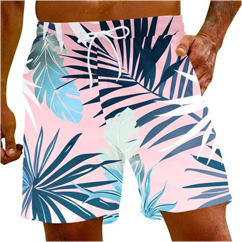 Zcfzjw Summer Tropical Palm Tree Print Swim Trunks For Men Big And Tall