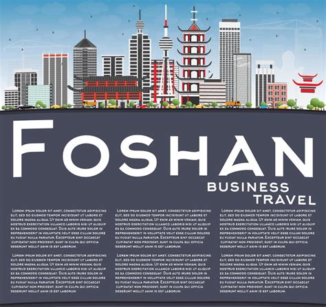 Foshan Skyline with Gray Buildings, Blue Sky and Copy Space. 16411604 Vector Art at Vecteezy