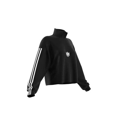 Sweatshirt Femme Adidas Originals Adicolor 3d Trefoil Fleece Half Zip