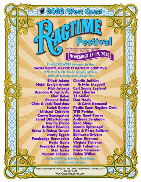 West Coast Ragtime Festival West Coast Ragtime Society