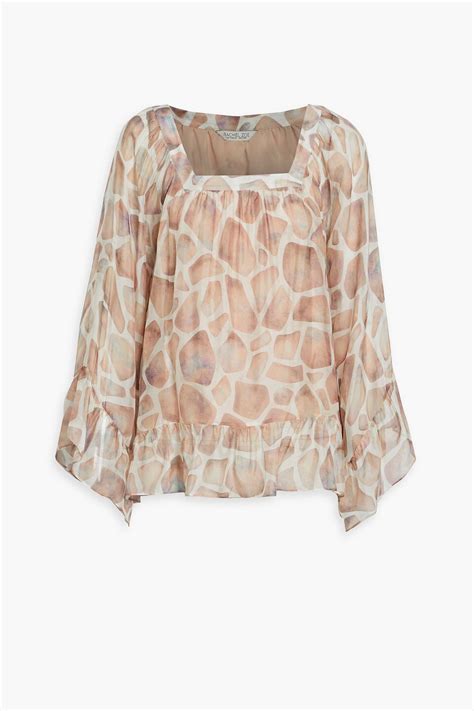 Buy Rachel Zoe Rachel Zoe Ruffled Printed Chiffon Blouse Pink Xs