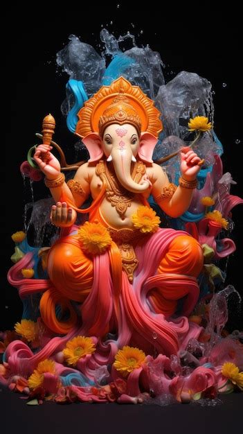 Cartaz De Lord Ganesh Para Ganesh Chaturthi Um Festival Religioso