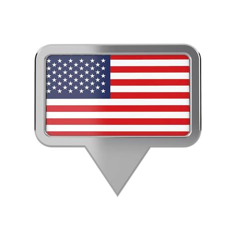 Premium Photo United States Of America Flag Location Marker Icon 3d