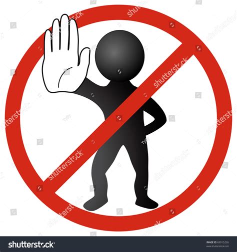 White Man Showing Stop Hand Red Stock Vector 69015226 Shutterstock