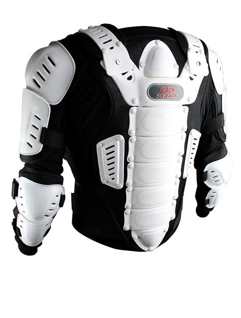 Perrini White CE Approved Full Body Armor Motorcycle Jacket Spine Prot – TopGearLeathers