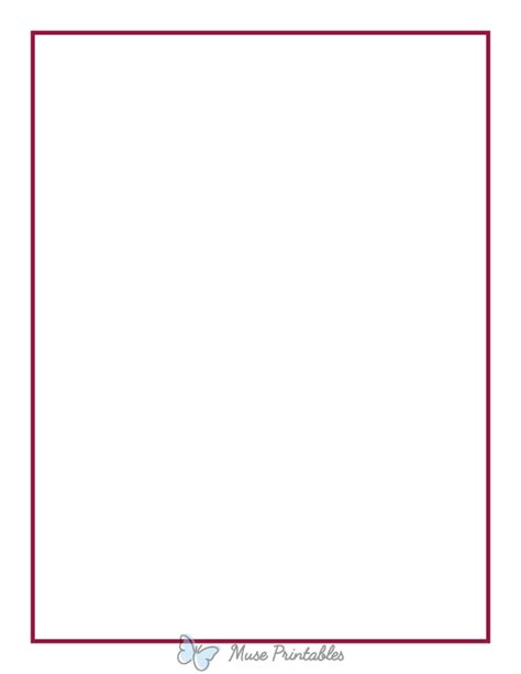 Printable Burgundy Thin Line Page Border