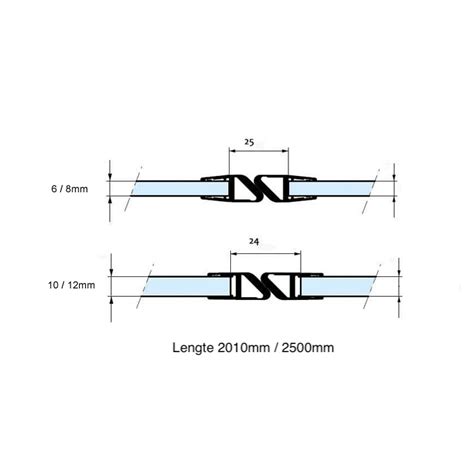 Magneetstrip In Lijn Voor Enkelwerkende Douchedeur Glasdikte En Mm