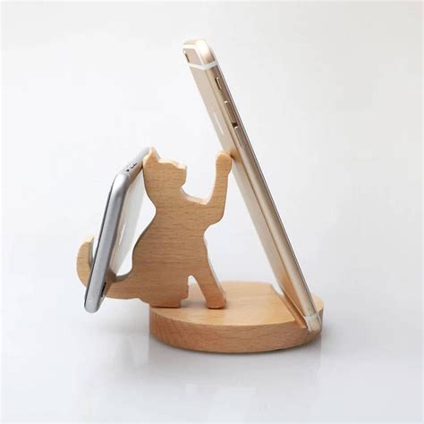 Wooden Cat Phone Stand Wooden Cat Woodworking Projects Diy Wooden