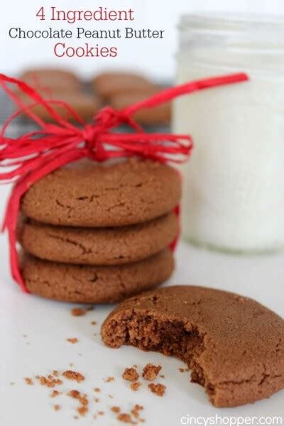 4 Ingredient Chocolate Peanut Butter Cookies Recipe Cincyshopper