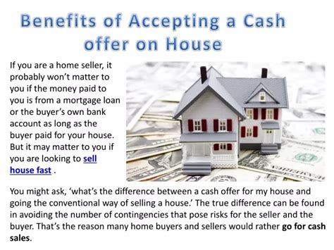 Ppt Benefits Of Accepting A Cash Offer On House Powerpoint