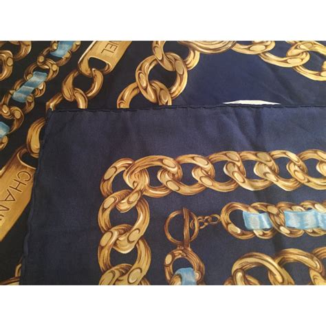 Chanel Scarf Blue Silk Ref87345 Joli Closet