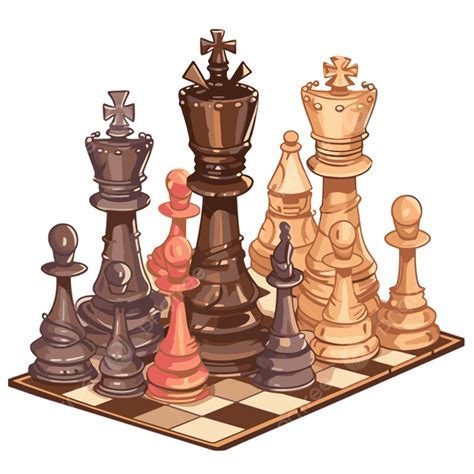 Chess Clipart Chessmen With Different Pieces Are Shown On A Chess Set