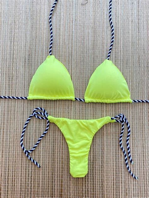 Biquíni Triangulo Cordas Lacinho Lateral Beachwear for women Clothes