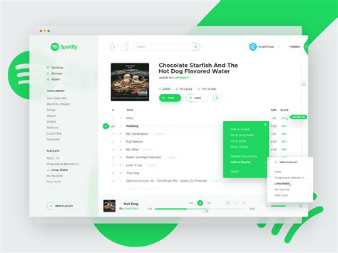 Spotify Concept White Theme By Tomasz Nadratowski On Dribbble