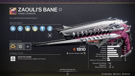 Destiny Zaouli S Bane Solar Hand Cannon Deltia S Gaming