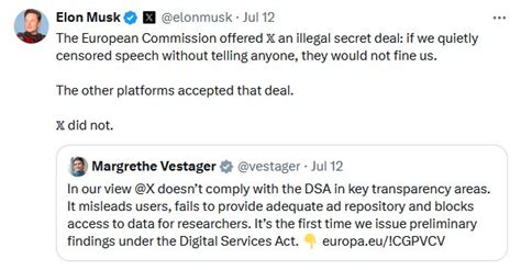 On Friday Elon Musks ‘x Twitter Came Under Direct Eu Attack For