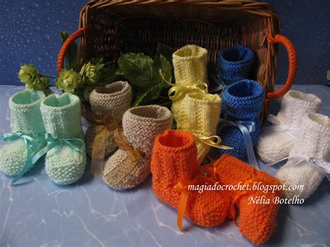 Magia Do Crochet Botinhas Em Tricot Para Beb