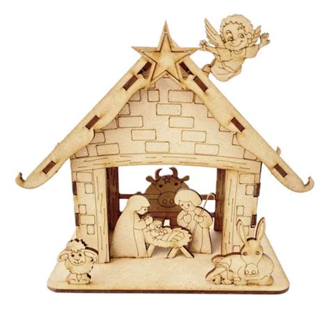 Nacimiento Navideño Pesebre Niño Dios Decoración Mdf Mini MercadoLibre