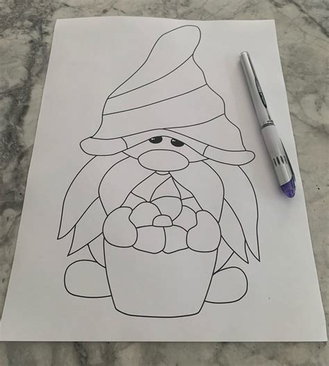 Digital Pdf Stained Glass Gnome Pattern Etsy