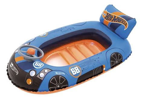 Bote Inflable Hot Wheels X Cm C Volante Para Ni O Ni A Meses Sin Intereses
