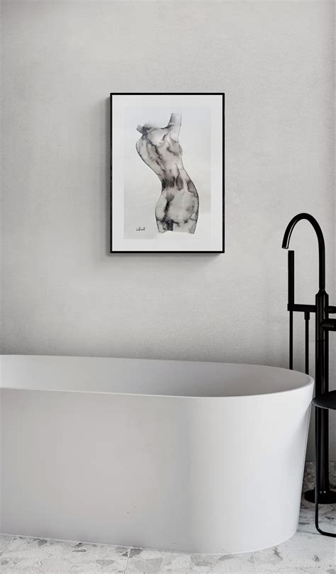 Female Body Ink Drawing Naked Woman Body Art Above Bed Etsy Australia