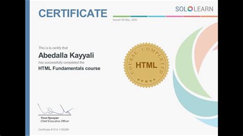 Sololearn Html Certification Youtube