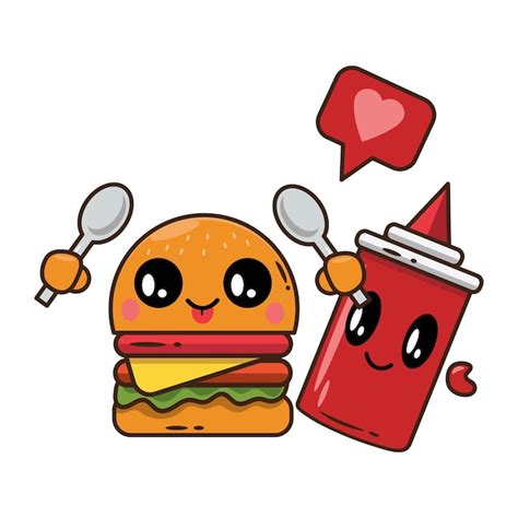 Premium Vector Cute Fast Food Mascot Cartoon Illustration