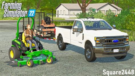 Broke The Zero Turn Lawncare Farming Simulator 22 Youtube