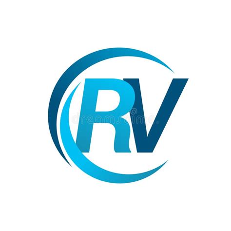 Letra Inicial Rv Logotype Nome Da Empresa C Rculo Azul E Design Suave