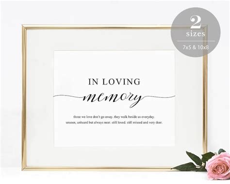 Home D Cor In Loving Memory In Loving Memory Wedding Template Sign