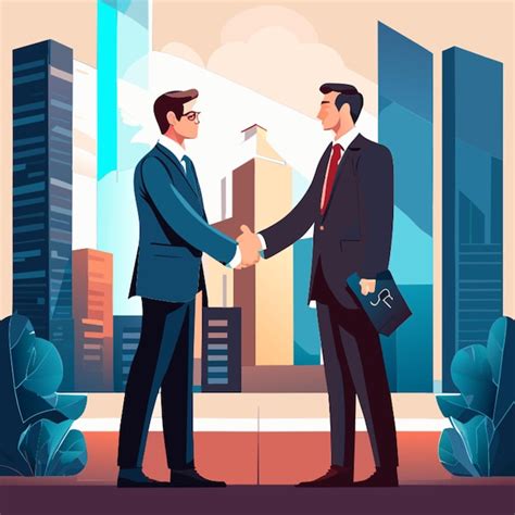 Premium Vector Businessmen Making Handshake With Partner Greeting